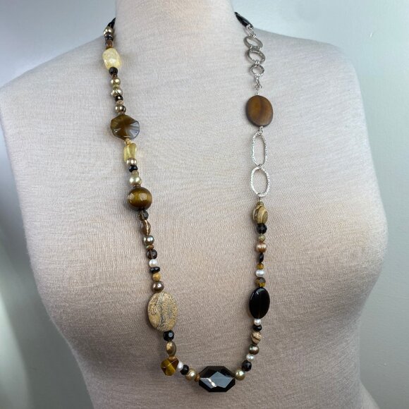 Stone & Pearl Sterling Necklace 41